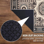 Keen Home Design 8x10 Rug - Machine Washable Area Rug with Non-Slip Backing, Ideal for Living Room, Dining Room, Bedroom - Vintage, Easy Clean, Durable, Low Pile Rug - (8' x 10')