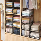 JKsmart 4-Tier Stackable Closet Organizer，Extra Large Clothing Cupboard Organizer System Clothes Storage Shelf- Closet Wardrobe Storage Bins for Jeans, Pants, Sweaters,Purse,t-Shirt Organization
