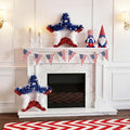 VeriNatural 4th of July Decorations - 19" Patriotic Red White and Blue Star Garland - Independence Day Tinsel Garland for Indoor Outdoor,Golf Cart, Party,Door and Wall Hanging Decor
