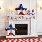 VeriNatural 4th of July Decorations - 19" Patriotic Red White and Blue Star Garland - Independence Day Tinsel Garland for Indoor Outdoor,Golf Cart, Party,Door and Wall Hanging Decor