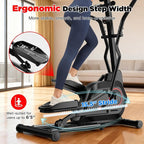 Elliptical Machine, Elliptical Exercise Machine for Home with Hyper-Quiet Magnetic Driving System, Elliptical Trainer with 15.5IN Stride, 14 Resistance Levels, 300LBS Loading Capacity