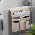 Teniux Remote Control Holder Armchair Caddy for Recliner Couch, Non-Slip Armrest Organizer with 5 Pockets for Magazine, Tablet, Phone, iPad (Beige)