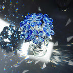 H&D HYALINE & DORA Blue Crystal Forget Me Not Flower Figurine,Flower Gifts for Women,Crystal Glass Flower Collectible Ornaments for Home Decor Table Centerpiece