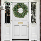 Olive Wreaths for Front Door 26 Inch, Artificial Waterproof Green Lush Olive Branch Wreath with Berry for Home Outdoor Indoor Farmhouse Window Spring Summer All Seasons Year Round