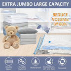 Cozy Essential Vacuum Storage Bags, Compression Space Saver Bags for Clothes, Comforters, Blankets, Pillow, Bedding, Sealer Clothing Storage,4 XXL Jumbo
