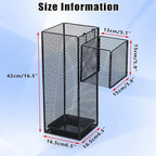 OwnMy Metal Umbrella Holder for Entryway, Indoor Umbrella Stand for Entryway with Small Basket and Draining Tray, Modern Umbrella Storage Stand Rack for Home Office Hotel Entrance, 16.5" Height