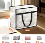 Budding Joy 6 Pack Clear Zippered Storage Bags for Clothes,40L Closet Organizers and Storage Containers Vinyl Moving Bag for Bedding, Linen, Blankets, Comforters, Clothing & Toys, Black