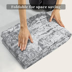 Ciicool 2x6 Washable Runner Rug, Modern Abstract Hallway Rugs Runner, Non-Slip Thin Accent Rug Lightweight Grey White Print Distressed Carpet for Laundry Entryway Bedroom Kitchen Bathroom Indoor