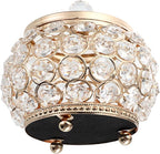 Hipiwe Crystal Jewelry Box with Glass Lid Small Trinket Organizer Mirrored Treasure Box Ring Holder Earrings Necklace Storage Box Keepsake Gift Box for Home Dresser Decor, Gold