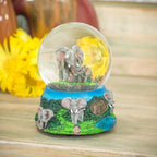 Wandering Elephant Family 100mm Resin Glitter Water Globe Plays Tune Beautiful Dreamer