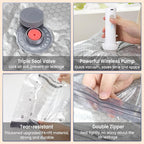 Space Saver Vacuum Storage Bags with Electric Pump, 18 PCS (6S,6M,4L,2J) Space Saver Vacuum Seal Bags for Clothing, Travel, Bedding, Blanket, Pillow, Comforter