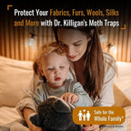 Dr. Killigan's Premium Clothing Moth Traps with Pheromones Prime | Non-Toxic Clothes Moth Trap with Lure for Closets & Carpet | Moth Treatment & Prevention | Case Making & Web Spinning (Black)