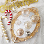 Wironlst Christmas Ball Ornaments Shatterproof Clear Large Plastic Hanging Ball Decorative Baubles Set with Stuffed Delicate Decorations (Multi-Size, Champagne)