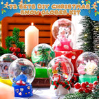 Layhit 72 Pcs 4 Inch Empty DIY Snow Globe Bulk Clear Plastic Water Globe Bulk Fillable Valentines Day Snow Globes with Screw Off Cap Keepsake Display Case for DIY Crafts Ornaments Home Decoration