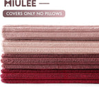 MIULEE Boho Farmhouse Throw Pillow Covers 18x18 Inch Set of 4 Romantic Decorative Cushion Covers Spring Corduroy Home Decor for Feminine Valentines Couch Bed Sofa Living Room Aesthetic Pink