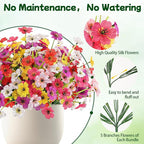 MACTING 12 Bundles Artificial Spring Flowers for Outdoors UV Resistant Fake Flowers Faux Plastic Plants No Fade for Planters Window Patio Porch Yard Garden Indoor Outdoor Decorations(Mix Color-1)