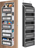 JARLINK Over the Door Organizer Storage, 5 Shelf Hanging Organizer with 5 Large Capacity Pockets, Anti Tilt 44 lb Load Behind Door Storage for Bedroom, Bathroom, Pantry, Nursery, (Black) | Anti Tilt, 44 lb Load, Behind Door Storage