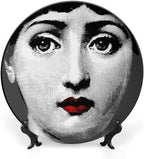 Lina Cavalieri Plate, Wall Decorative Plate, Mysterious Face Plate Wall Hanging Decoration,Including Bracket and Special Spring Hook, 8inch, Style11
