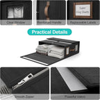 8 Pack Foldable Bed Sheets Set Organizers and Storage(Cal King Size),Linen Fabric Closet Organizers with Window,Folding Bedding Storage Box for Bedsheets and Pillow Cube Organizer-Black