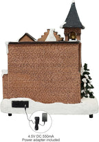 MOMENTS IN TIME Lighted Fire Station Christmas Village 12” Animated Building with LED Lights, 8 Classic Songs & Moving Fire Trucks Power Adapter Included Gift Ready Décor Holiday Display Piece