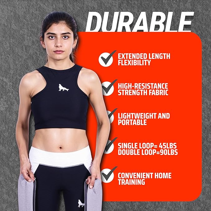 76 Inches Long Heavy Fabric Resistance Bands for Women and Men - Non-Slip, Durable Exercise Bands for Stretching, Yoga, Home Fitness