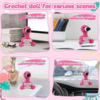 WenmthG Mini Positive Flamingo Crochet Doll - Funny Appreciation Gift for Women Men Couple Positive Crochet Animals Emotional Cheer Up Support Handmade Flamingo Birthday Retirement Decoration Gift