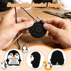 Belatelove Birthday Gifts for Bonus Mom from Daughter Son, Handmade Crochet Mini Penguin Mother's Day for Mother in Law, Funny I Love You Gift for BonusMom Small Easter Decor