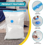 YSSOA Vacuum Storage Bags, 8pack-Jumbo Space Saver Vacuum Storage Bags, Vacuum Seal Bags for Clothing, Clothes, Comforters and Blankets Transparent