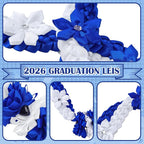 Canlierr Graduation Leis Class of 2026 Grad Ribbon Leis Double Braided Necklace Hawaiian Flower Garland with Heart Kukui Nut for Man Woman Graduation Party Supplies