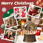 Christmas Snow Globes Lantern, Snowman and Christmas Tree Christmas Decorations Indoor, 6H Timer Battery & USB Powered Light Up Musical Snow Globes for Kids Women Adults Gift Thanksgiving Home Decor