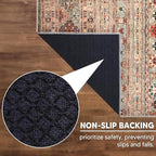 Keen Home Design 10x14 Rug - Machine Washable Area Rug with Non-Slip Backing, Ideal for Living Room, Dining Room, Bedroom - Vintage, Easy Clean, Durable, Low Pile Rug - (9'7" x 14')