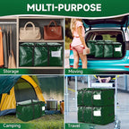CONGREGATE 8-Pack Heavy Duty Dark Green Moving Bags with Zippers and Handles, Heavy Duty Storage Handbags for Space Saving, Made of PE, 97 Liters/25.6 Gallons (28.7 inches x 13.7 inches x 15 inches)