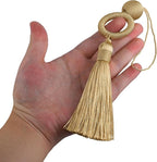 2 Pack Tassel 12 Inch Key Tassel with 4 Inch Cord Loop, Handmade Tassel with Wooden Ring, DIY Accessories for Home Decoration (Gold)