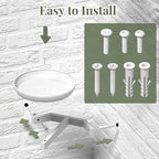 BXF Floating Plant Shelves for Wall Set of 2, Heavy Duty Matte White Corner Wall Planters for Indoor Plants, Minimalist Round Corner Shelf with Safety Guardrail, Rust-Proof Hanging Plant Holder