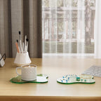 Acrylic Coaster Decorative Plates,Green Bar Drink Coaster, Clear Cloud Shape Coffee Cup Coaster, Perfect for Tabletop Protection and Accessories Display.(Green