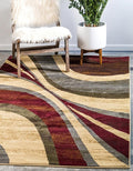 Unique Loom Barista Collection Area Rug - Ngada (6' 1" x 9' Rectangle, Beige/Red)