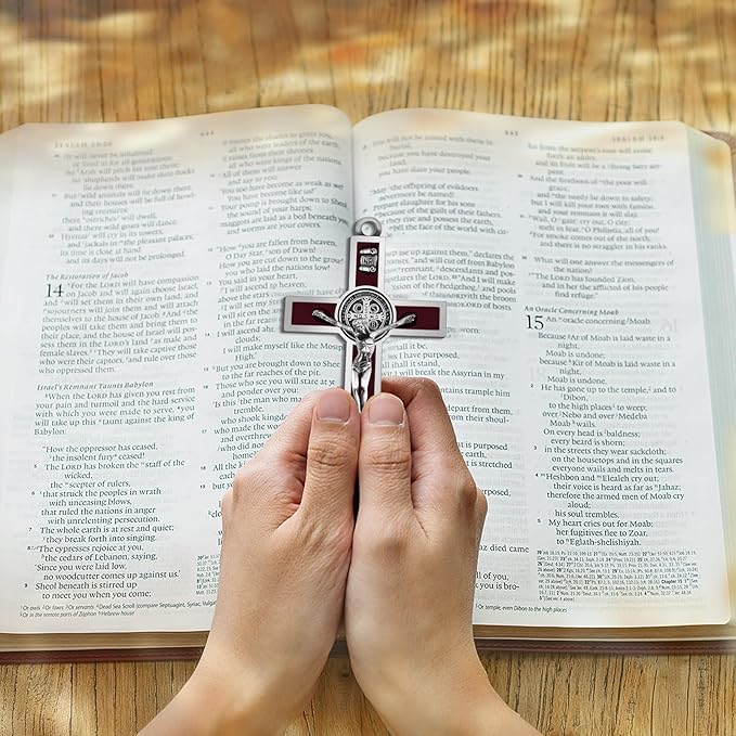 XIPENGKEJI Brown Metal Enamel Crucifix,Christian Cross For Wall,Christ Inspirational Home Decor,Jesus Cross For Wall,Jesus Art Decor,Christian Gifts-5Inch X 2.9Inch