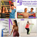 5 Pcs Resistance Bands for Working Out, Latex Free, Physical Therapy Bands, Exercise Bands Set for Stretching, Suitable for Rehab, Yoga,Pilates, Home Gym