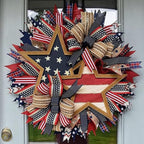 250th Anniversary Patriotic Wreath, 4th of July Wreath for Front Door, Patriotic Wreath Handmade Eagle Wreaths, Memorial Day Home Decoration for Indoor and Outdoor (B)