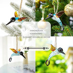 Blown Glass Hummingbird Hanging Ornaments Decorative Glass Humming Bird Decor for Home Party Tree