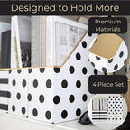 BLU MONACO | Cardboard Magazine File Holder Set of 4 | Vertical Magazine File Holder for Desk and Shelves | Standing File Holder for Classroom School Paper Storage