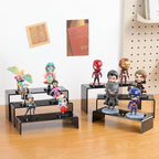 ANDGOO 6 Pcs Acrylic Display Risers, 2 Set(7.9”L, 8.3”L, 8.7”L) Rectangular Display Stands, Acrylic Display Shelves for Figures, Perfume Organizer, Cupcake Dessert Table Display Set, Black