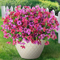 Homsunny Artificial Fake Flowers Plants for Outdoors - 12 Bundles Fake Plants Faux Silk Flowers Outside, UV Resistant for Planter Front, Porch, Garden, Patio, Spring Decor