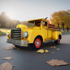 Vintage Farmhouse Yellow Truck Pickup Truck Rustic Metal Home Decor Collectible Vehicle Car Model Home Table Desktop Tabletop Gift Decoration