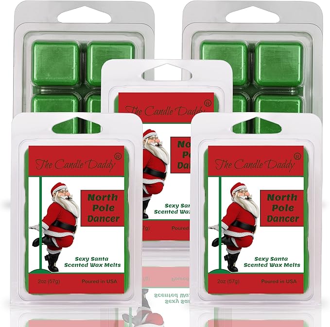 The Candle Daddy North Pole Dancer - Sexy Santa Scented Wax Melt - 1 Pack - 2 Ounces - 6 Cubes - Funny Present