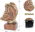 Vintage Brown Butterfly Bookends,Resin Book Ends for Shelves,Heavy Duty Decorative Bookends,Creative Book Stopper Holder Decor for Desk Home Office,Shelf Decoration,Gifts for Mother's Day