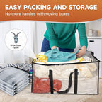 CONGREGATE 8 Pack Extra Large Moving Bags with Zippers and Carrying Handles, Heavy-Duty Storage Tote Moving Boxes for Space Saving, Semi-Transparent 97L/25.6Gal (28.7"x13.7"x15")