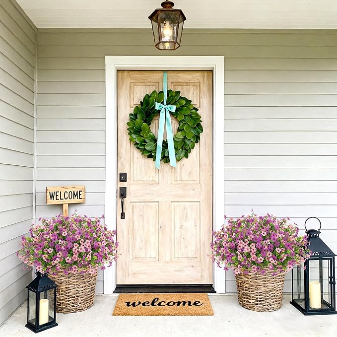Artificial Fake Flowers Plants for Outdoor Spring Summer Decor, 12 Bundles Faux Silk Flowers for Outdoor Outside Planter Colorful Daisy UV Resistant Look Real for Front Door Porch Patio Yard