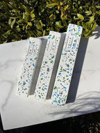 A&S Modern Stone Mezuzah Case Design, Mezuza Cover for Scroll Protection, Easy Peel and Stick Houswarming Gift and Home Blessing (Terrazzo Blue/Green, 5 Inches)