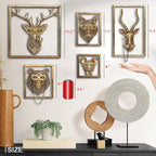 Newinhome Animal Heads Wall Decor (Includes Metal Frame) Resin Animals Sculptures Head Wall Hanging Decoration Gold vintage Wall Sculpture for Living Room Bedroom Office(Antelope)